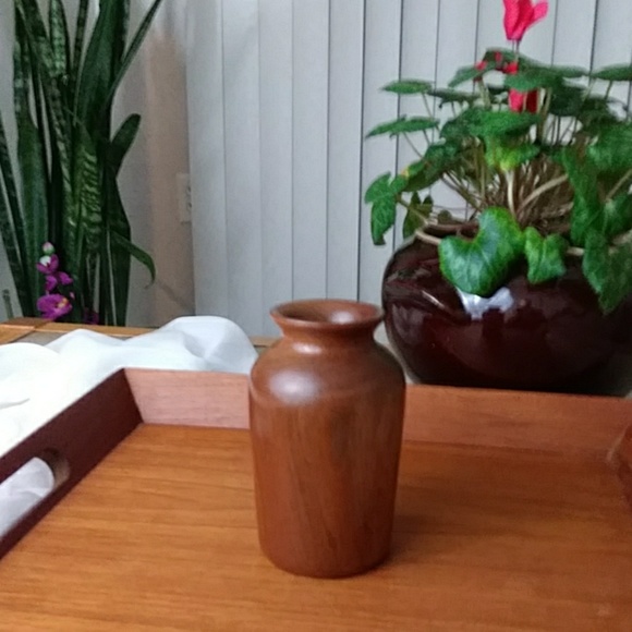 Vintage Other - $85 Solid Walnut Artisan Bud Vase